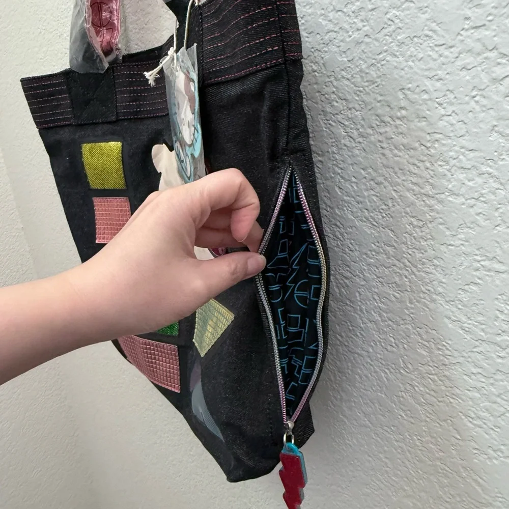 HELLO KITTY Dark Denim Tote with Colorful Accents
